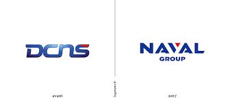 Logo ancien et nouveau de Naval Group